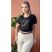 034540 - Blusa Manga Curta com Bordado 034540 - Blusa Manga Curta com Bordado